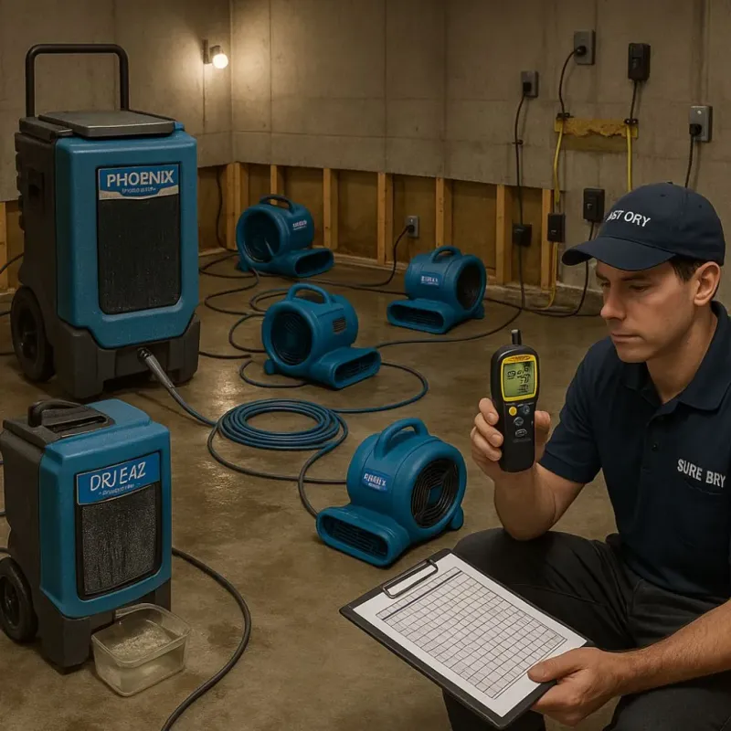 Structural Drying and Dehumidification process in Eddystone, PA